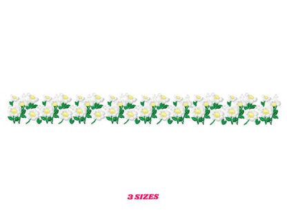 Daisies garden embroidery designs - Spring flowers embroidery design machine embroidery pattern - Tea towel embroidery file - kitchen apron