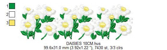 Daisies garden embroidery designs - Spring flowers embroidery design machine embroidery pattern - Tea towel embroidery file - kitchen apron