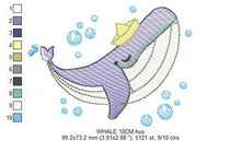 Laden Sie das Bild in den Galerie-Viewer, Whale embroidery designs - Ocean Fish embroidery design machine embroidery pattern - Baby boy embroidery file - sea animal embroidery pes
