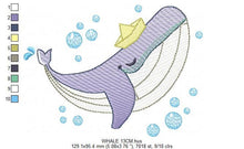 Laden Sie das Bild in den Galerie-Viewer, Whale embroidery designs - Ocean Fish embroidery design machine embroidery pattern - Baby boy embroidery file - sea animal embroidery pes
