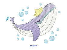 Laden Sie das Bild in den Galerie-Viewer, Whale embroidery designs - Ocean Fish embroidery design machine embroidery pattern - Baby boy embroidery file - sea animal embroidery pes
