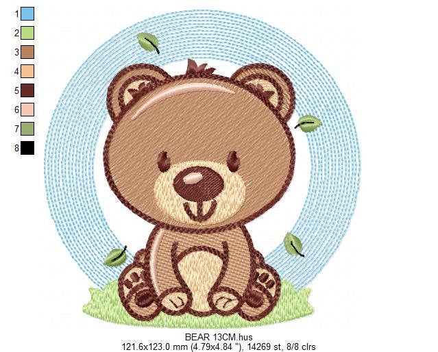 Bear embroidery designs - Baby boy embroidery design machine embroidery pattern - Teddy bear embroidery file - instant download pes jef