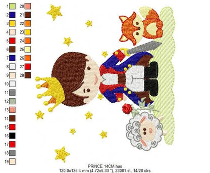 Prince embroidery designs - King machine embroidery pattern - Baby boy with animals and crown file - Fairytale Magical - Instant download Marcia Embroidery