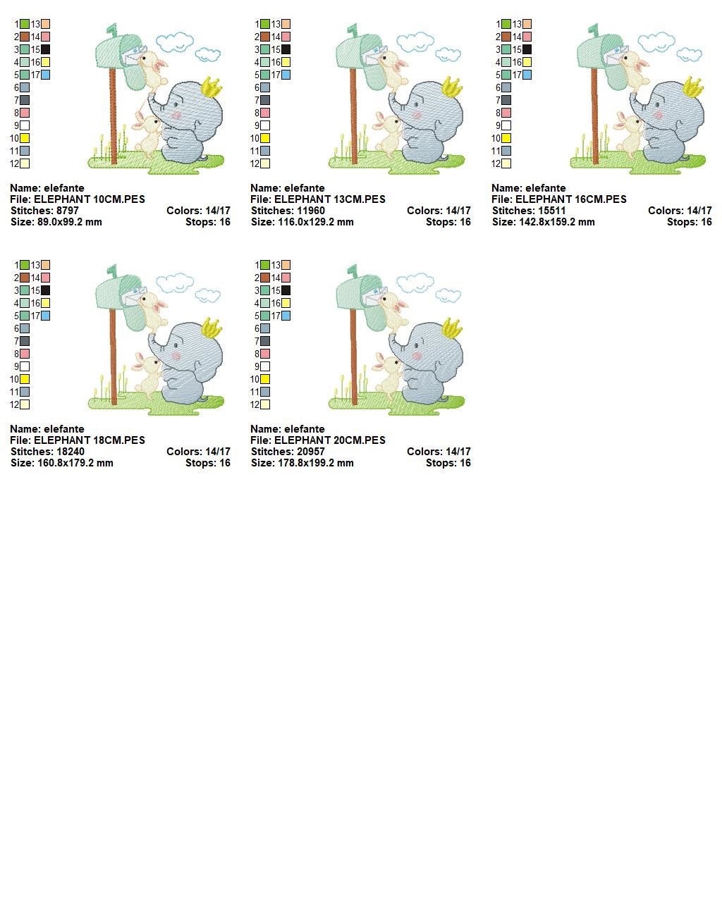 Elephant embroidery designs - Animal embroidery design machine embroidery pattern - Baby Boy embroidery file - Letter Posting Post office