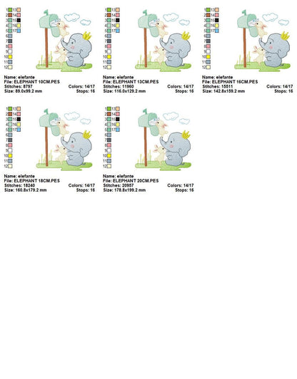 Elephant embroidery designs - Animal embroidery design machine embroidery pattern - Baby Boy embroidery file - Letter Posting Post office