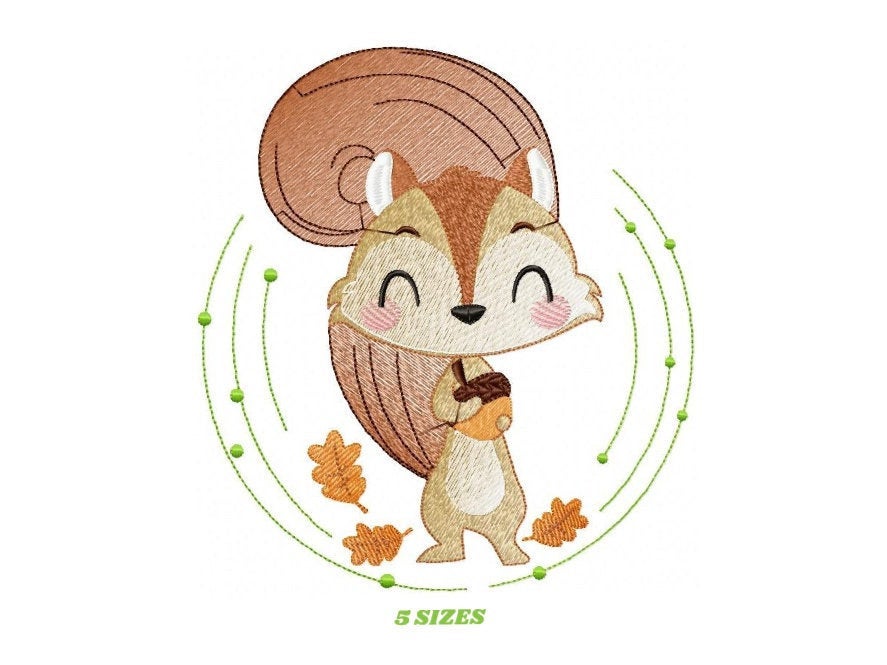 Squirrel embroidery design - Animal embroidery designs machine embroidery pattern - Woodland animals embroidery file - instant download