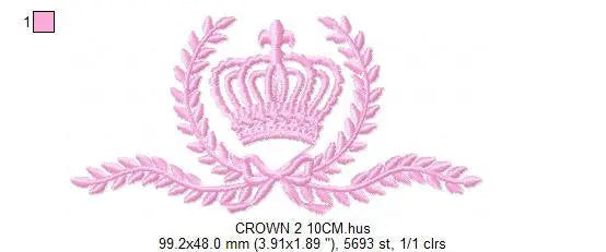Crown embroidery designs - Laurel Wreath Crown embroidery design machine embroidery pattern - baby girl embroidery file - instant download Marcia Embroidery