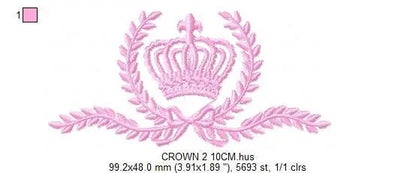 Crown embroidery designs - Laurel Wreath Crown embroidery design machine embroidery pattern - baby girl embroidery file - instant download Marcia Embroidery