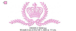 Crown embroidery designs - Laurel Wreath Crown embroidery design machine embroidery pattern - baby girl embroidery file - instant download