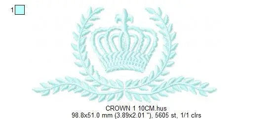 Crown embroidery designs - Laurel Wreath Crown embroidery design machine embroidery pattern - baby girl embroidery file - instant download Marcia Embroidery