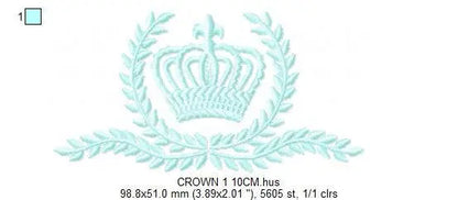 Crown embroidery designs - Laurel Wreath Crown embroidery design machine embroidery pattern - baby girl embroidery file - instant download Marcia Embroidery