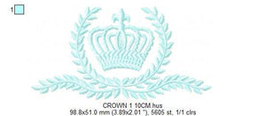 Crown embroidery designs - Laurel Wreath Crown embroidery design machine embroidery pattern - baby girl embroidery file - instant download