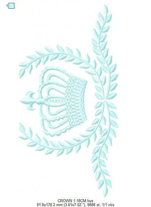 Crown embroidery designs - Laurel Wreath Crown embroidery design machine embroidery pattern - baby girl embroidery file - instant download Marcia Embroidery