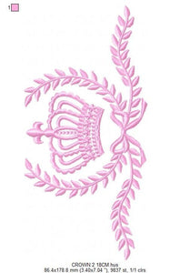 Crown embroidery designs - Laurel Wreath Crown embroidery design machine embroidery pattern - baby girl embroidery file - instant download