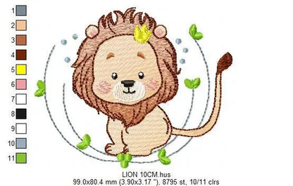 Lion embroidery designs - Safari embroidery design machine embroidery pattern - Baby boy embroidery file - Lion king embroidery download pes Marcia Embroidery
