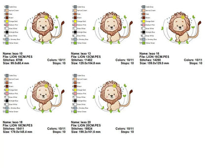 Lion embroidery designs - Safari embroidery design machine embroidery pattern - Baby boy embroidery file - Lion king embroidery download pes Marcia Embroidery
