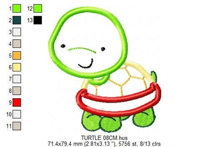 Turtle embroidery design - Animal embroidery designs machine embroidery pattern - Baby boy embroidery file - turtle applique design download
