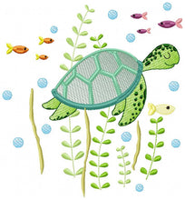 Charger l&#39;image dans la galerie, Turtle embroidery design - Ocean animal embroidery designs machine embroidery pattern - Baby boy embroidery - Sea fish embroidery download
