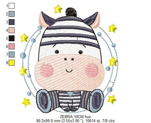 Zebra embroidery design - Animal embroidery designs machine embroidery pattern - Baby boy embroidery file - Safari embroidery file girl kid