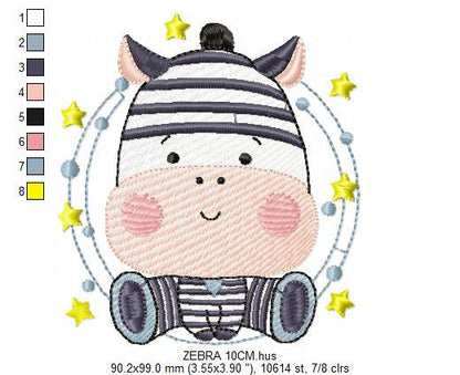 Zebra embroidery design - Animal embroidery designs machine embroidery pattern - Baby boy embroidery file - Safari embroidery file girl kid