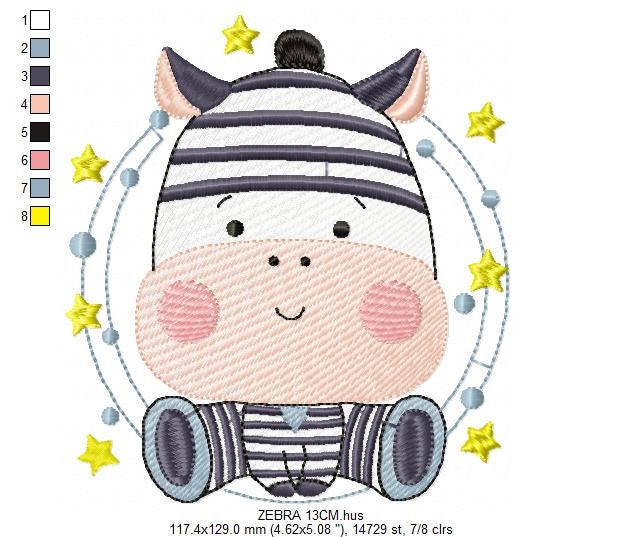 Zebra embroidery design - Animal embroidery designs machine embroidery pattern - Baby boy embroidery file - Safari embroidery file girl kid