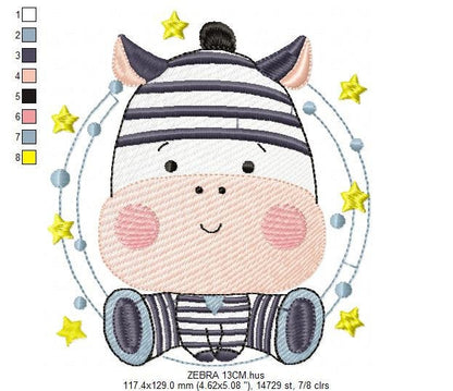 Zebra embroidery design - Animal embroidery designs machine embroidery pattern - Baby boy embroidery file - Safari embroidery file girl kid