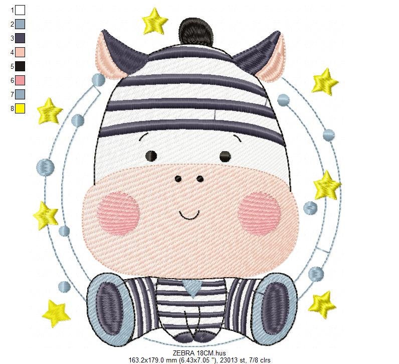 Zebra embroidery design - Animal embroidery designs machine embroidery pattern - Baby boy embroidery file - Safari embroidery file girl kid