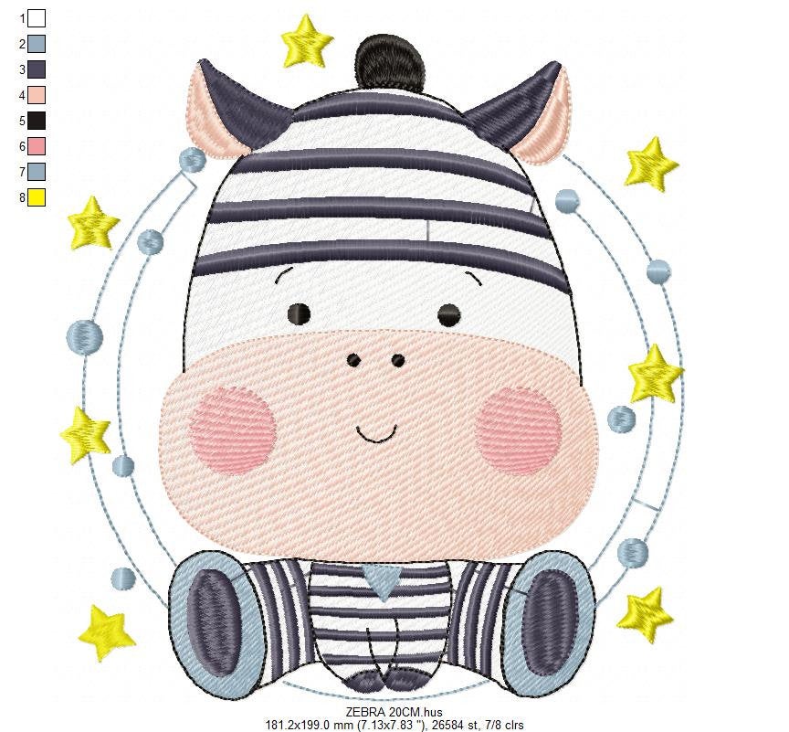 Zebra embroidery design - Animal embroidery designs machine embroidery pattern - Baby boy embroidery file - Safari embroidery file girl kid