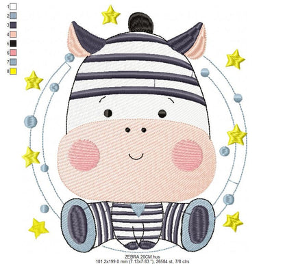 Zebra embroidery design - Animal embroidery designs machine embroidery pattern - Baby boy embroidery file - Safari embroidery file girl kid