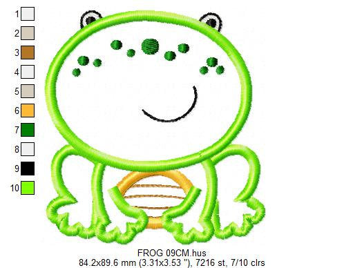 Frog embroidery designs - Animal embroidery design machine embroidery pattern - Baby boy embroidery - frog applique design instant download