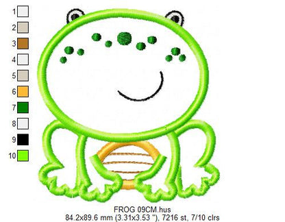 Frog embroidery designs - Animal embroidery design machine embroidery pattern - Baby boy embroidery - frog applique design instant download
