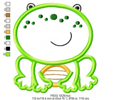 Frog embroidery designs - Animal embroidery design machine embroidery pattern - Baby boy embroidery - frog applique design instant download