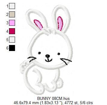 Bunny embroidery design - Rabbit embroidery designs machine embroidery pattern - baby girl embroidery file - kid embroidery rabbit applique