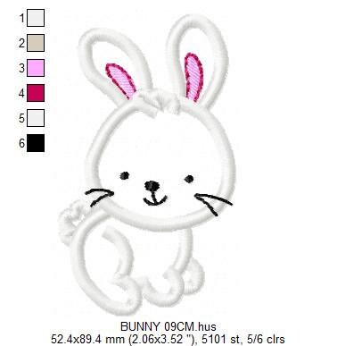 Bunny embroidery design - Rabbit embroidery designs machine embroidery pattern - baby girl embroidery file - kid embroidery rabbit applique