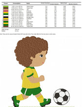 Load image into Gallery viewer, Baby boy embroidery designs - Soccer embroidery design machine embroidery file - Boy with ball embroidery - Soccer player instant download
