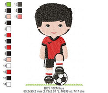 Cargar imagen en el visor de la galería, Baby boy embroidery designs - Soccer embroidery design machine embroidery file - Boy with ball embroidery - Soccer player instant download
