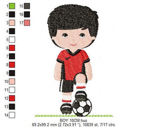 Baby boy embroidery designs - Soccer embroidery design machine embroidery file - Boy with ball embroidery - Soccer player instant download