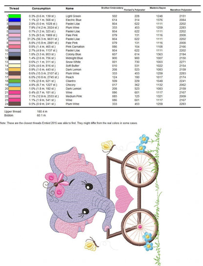 Elephant embroidery designs - safari animal embroidery design machine embroidery pattern - baby girl embroidery file - Tag embroidery frame