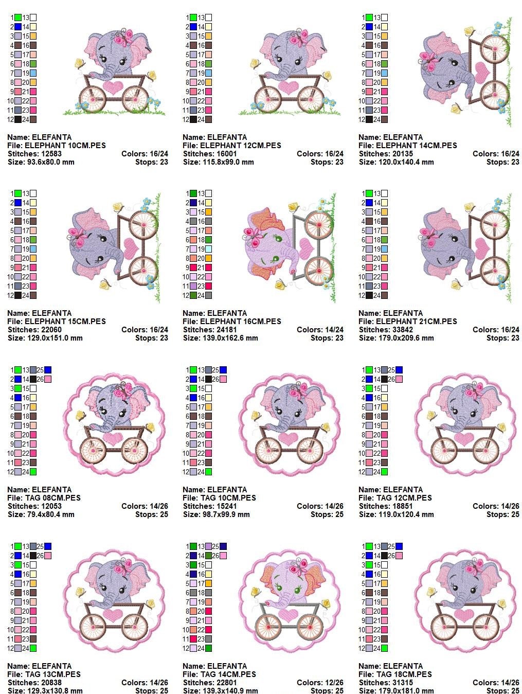 Elephant embroidery designs - safari animal embroidery design machine embroidery pattern - baby girl embroidery file - Tag embroidery frame