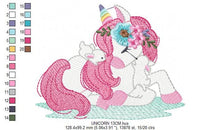 Load image into Gallery viewer, Unicorn embroidery designs - Baby girl embroidery design machine embroidery pattern - Unicorns embroidery file - newborn embroidery nursery
