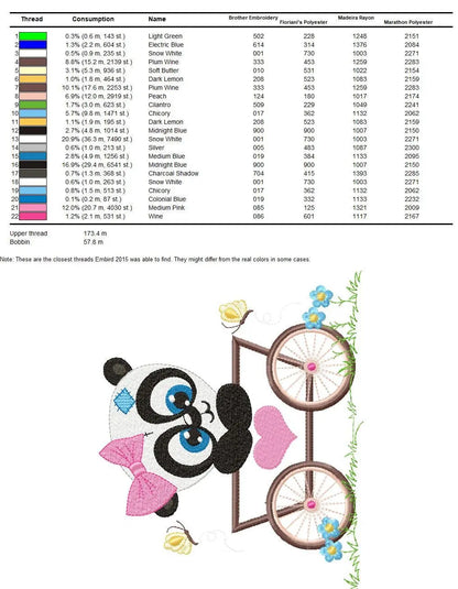 Panda embroidery design - Animal embroidery designs machine embroidery pattern - Baby girl embroidery file - tag embroidery instant download Marcia Embroidery