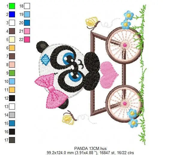Panda embroidery design - Animal embroidery designs machine embroidery pattern - Baby girl embroidery file - tag embroidery instant download Marcia Embroidery