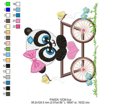 Panda embroidery design - Animal embroidery designs machine embroidery pattern - Baby girl embroidery file - tag embroidery instant download Marcia Embroidery