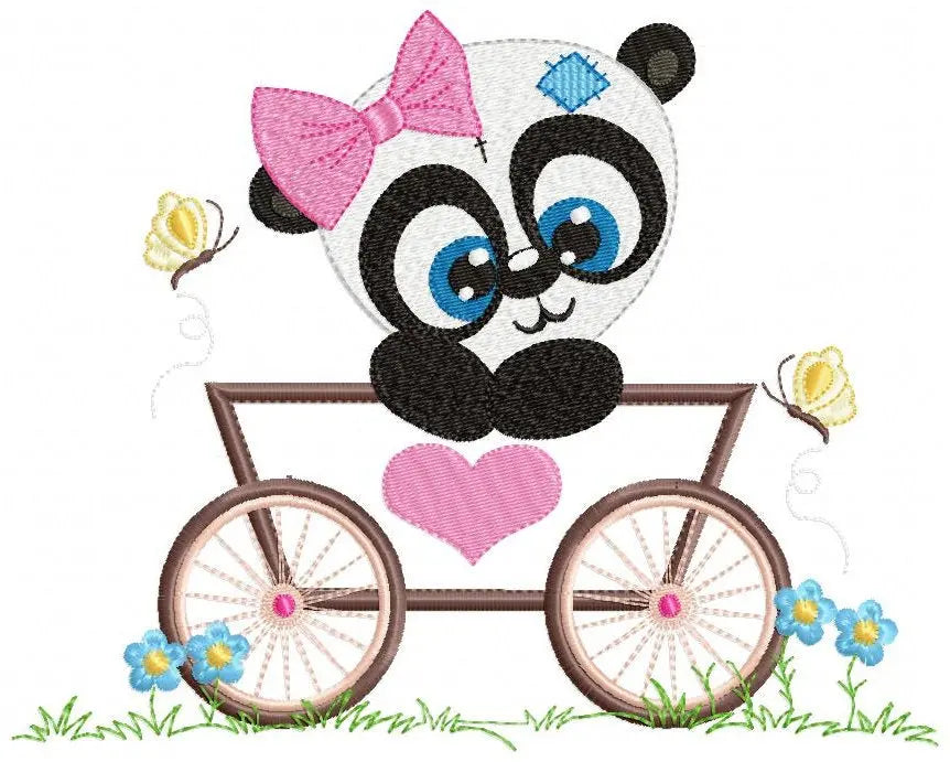 Panda embroidery design - Animal embroidery designs machine embroidery pattern - Baby girl embroidery file - tag embroidery instant download Marcia Embroidery