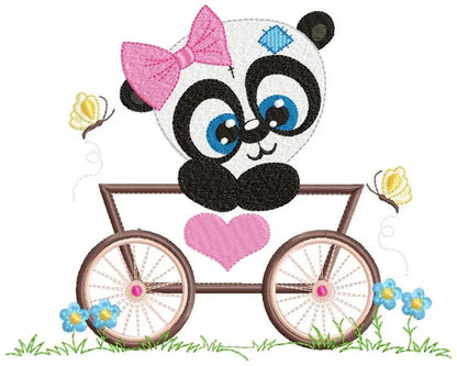 Panda embroidery design - Animal embroidery designs machine embroidery pattern - Baby girl embroidery file - tag embroidery instant download Marcia Embroidery