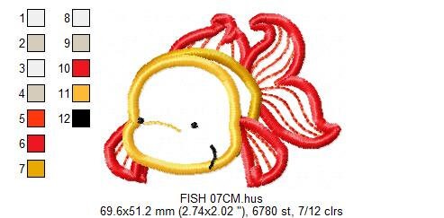 Golden fish embroidery designs - Aquarium embroidery design machine embroidery pattern - animal embroidery file - fish applique design boy