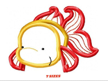 Golden fish embroidery designs - Aquarium embroidery design machine embroidery pattern - animal embroidery file - fish applique design boy