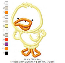 Cargar imagen en el visor de la galería, Duck embroidery design - Animal embroidery designs machine embroidery pattern - baby boy embroidery file - duck applique design download
