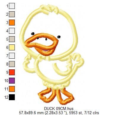 Duck embroidery design - Animal embroidery designs machine embroidery pattern - baby boy embroidery file - duck applique design download Marcia Embroidery