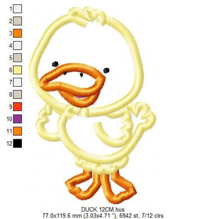 Duck embroidery design - Animal embroidery designs machine embroidery pattern - baby boy embroidery file - duck applique design download Marcia Embroidery